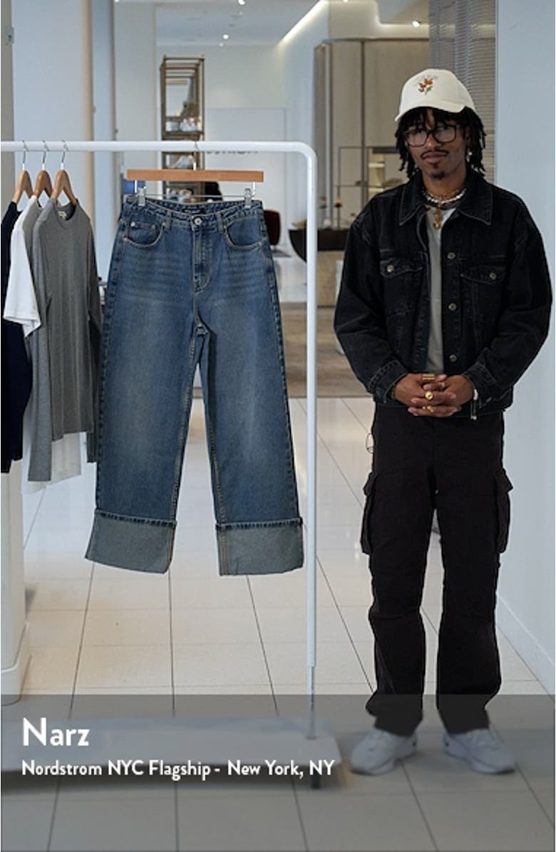 Noelie Cuffed High Waist Ankle Wide Leg Jeans, sales video thumbnail