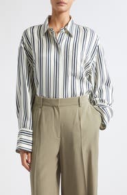 HEIRLOME Frances Stripe Silk Button-Up Shirt