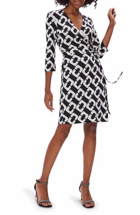 DVF New Julian Two Print Silk Wrap Dress