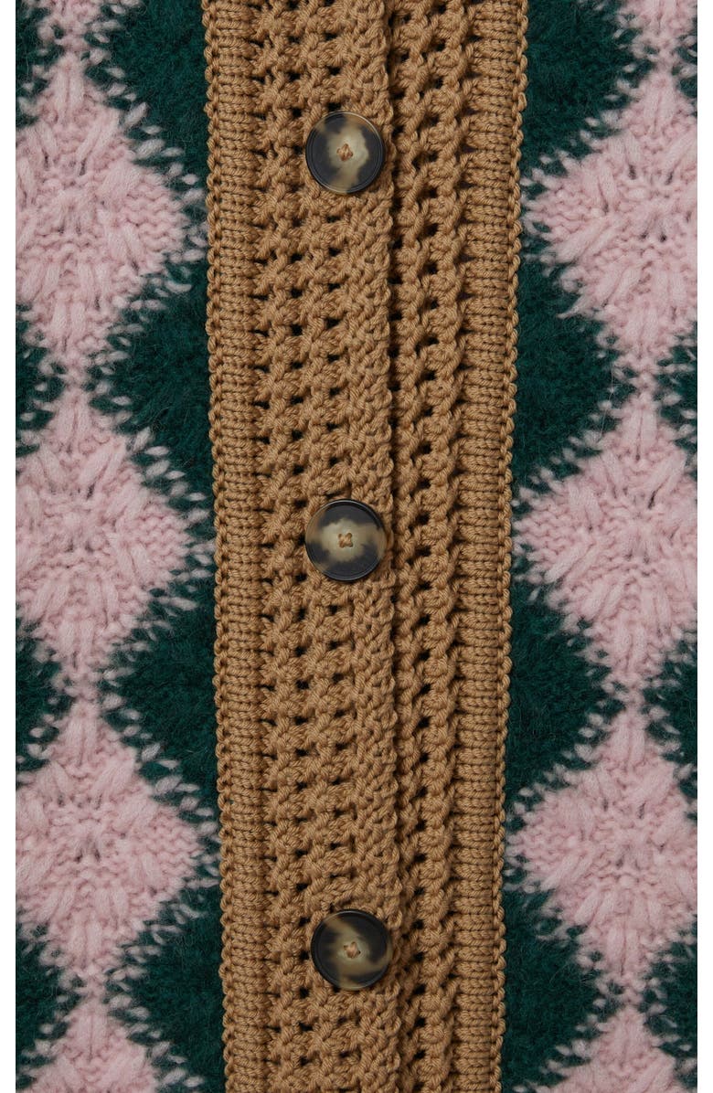 La DoubleJ Crochet Bowling Cardigan, Alternate, color, Multicolor Pink