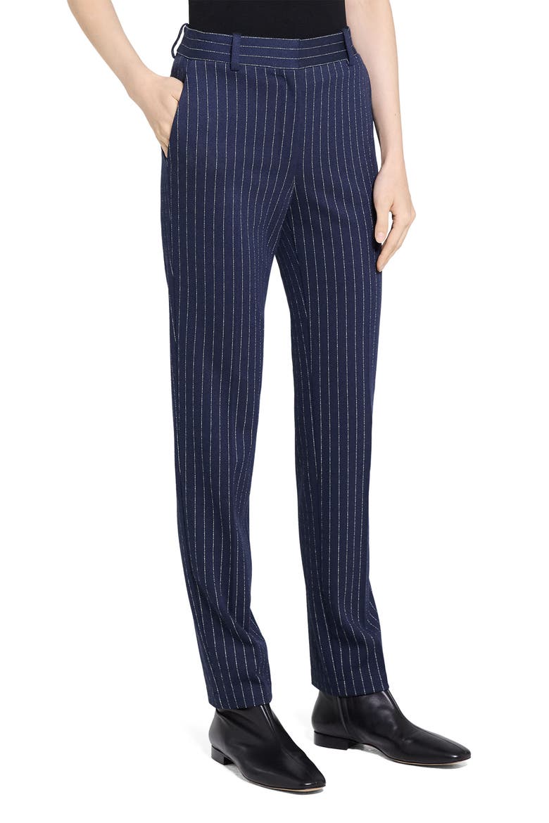 Pinstripe Slim Fit Pants, Alternate, color, NAVY MULTI