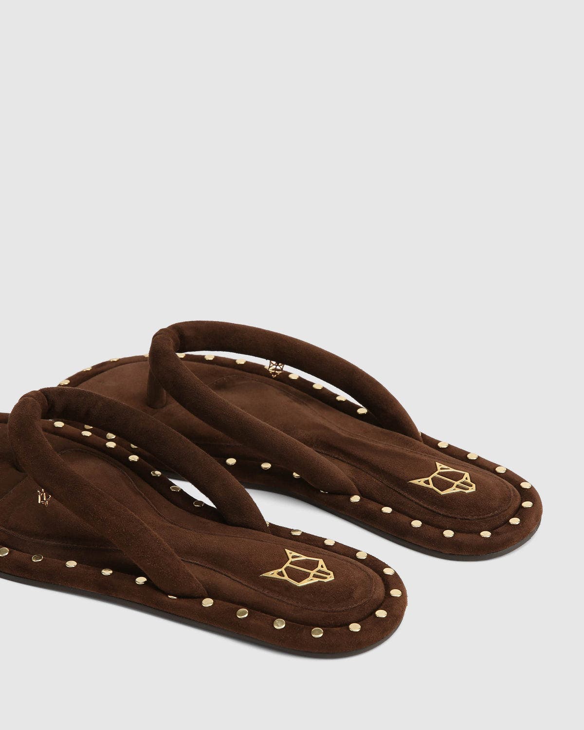 Naked Wolfe Grenada Brown Suede/Gold Studs, Alternate, color, Brown