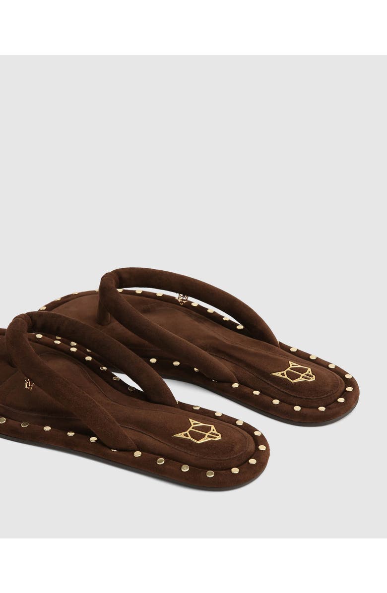 Naked Wolfe Grenada Brown Suede/Gold Studs, Alternate, color, Brown