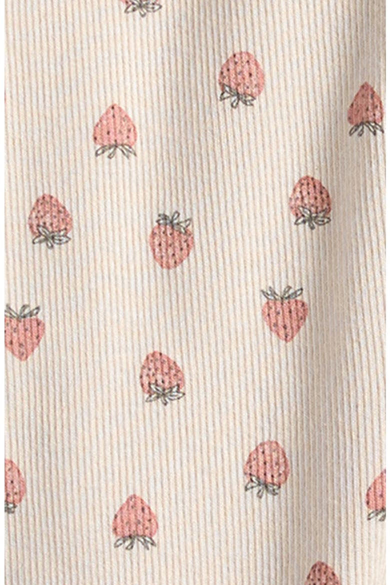 Print Stretch Organic Cotton Zip Footie, Alternate, color, LITTLE PLANET STRAWBERRIES