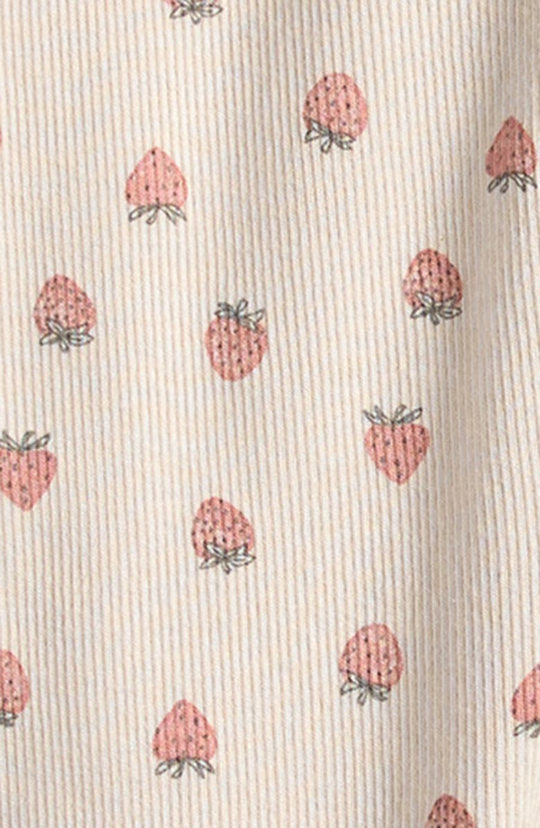 Little Planet Print Stretch Organic Cotton Zip Footie, Alternate, color, Little Planet Strawberries