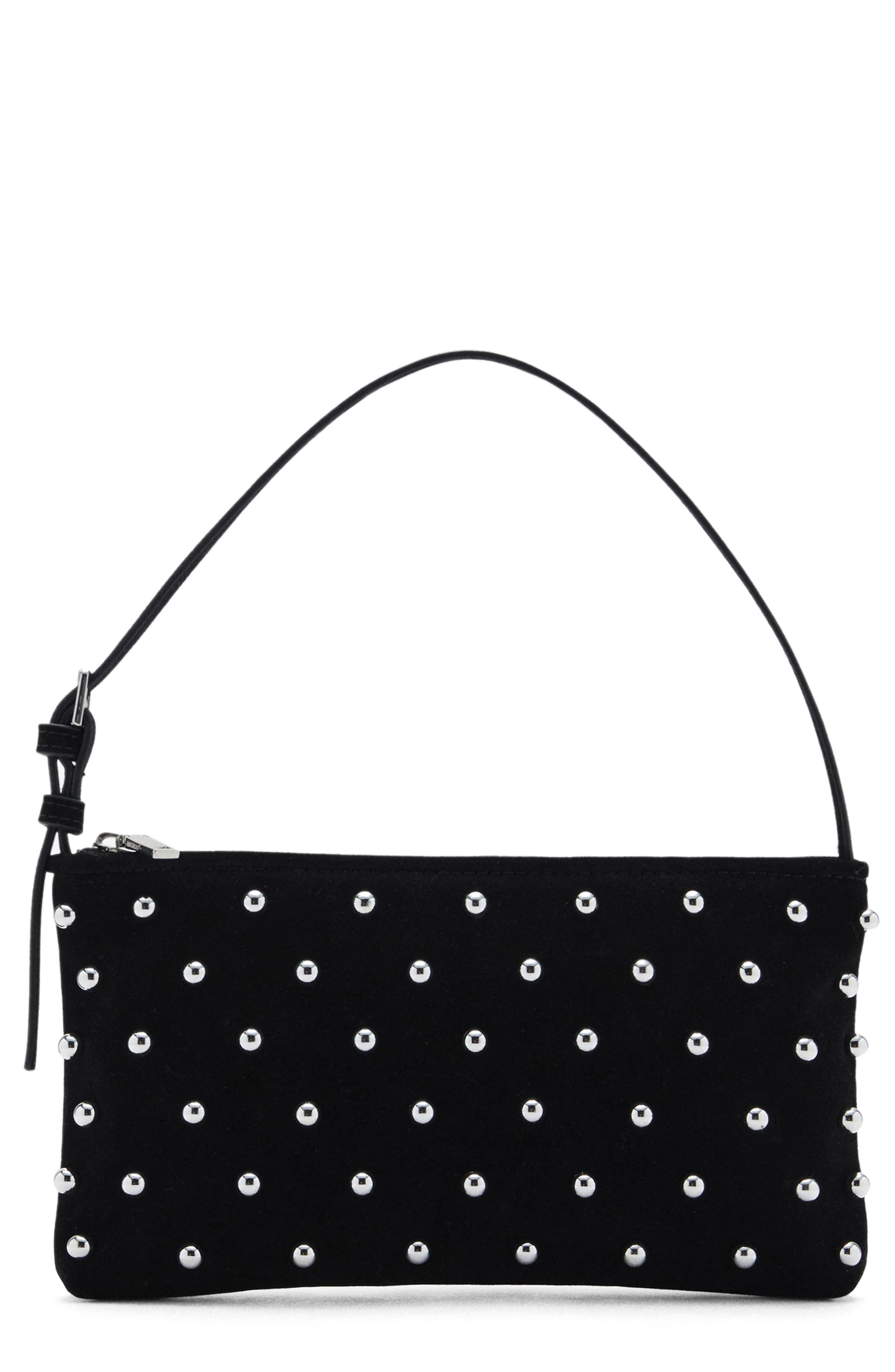 MANGO Stud Shoulder Bag, Main, color, 