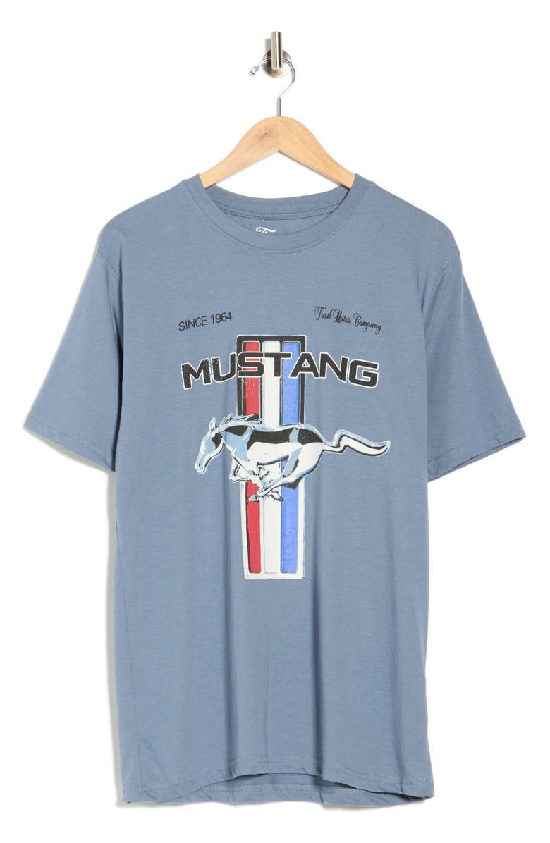 James Campbell Mustang Graphic T-Shirt, Alternate, color, Blue Jean