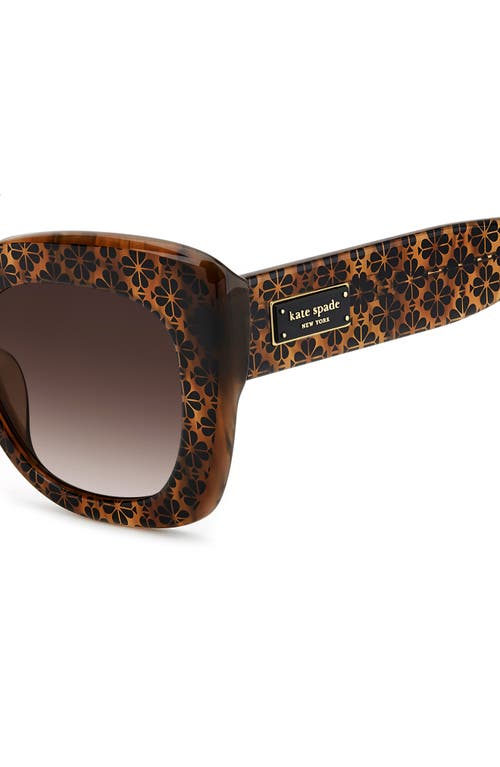 Kate Spade New York Kalie 52mm Gradient Polarized Square Sunglasses In Brown/brown Sf Polar
