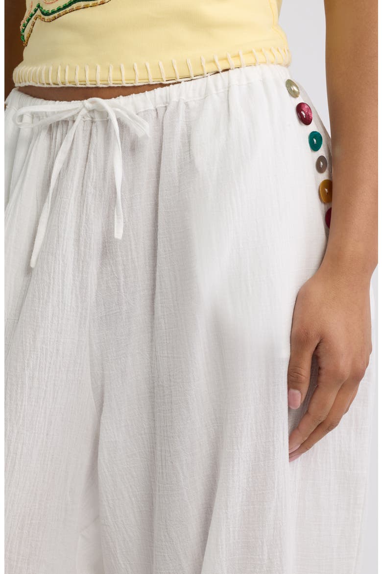 Livara Button Balloon Trousers, Alternate, color, WHITE