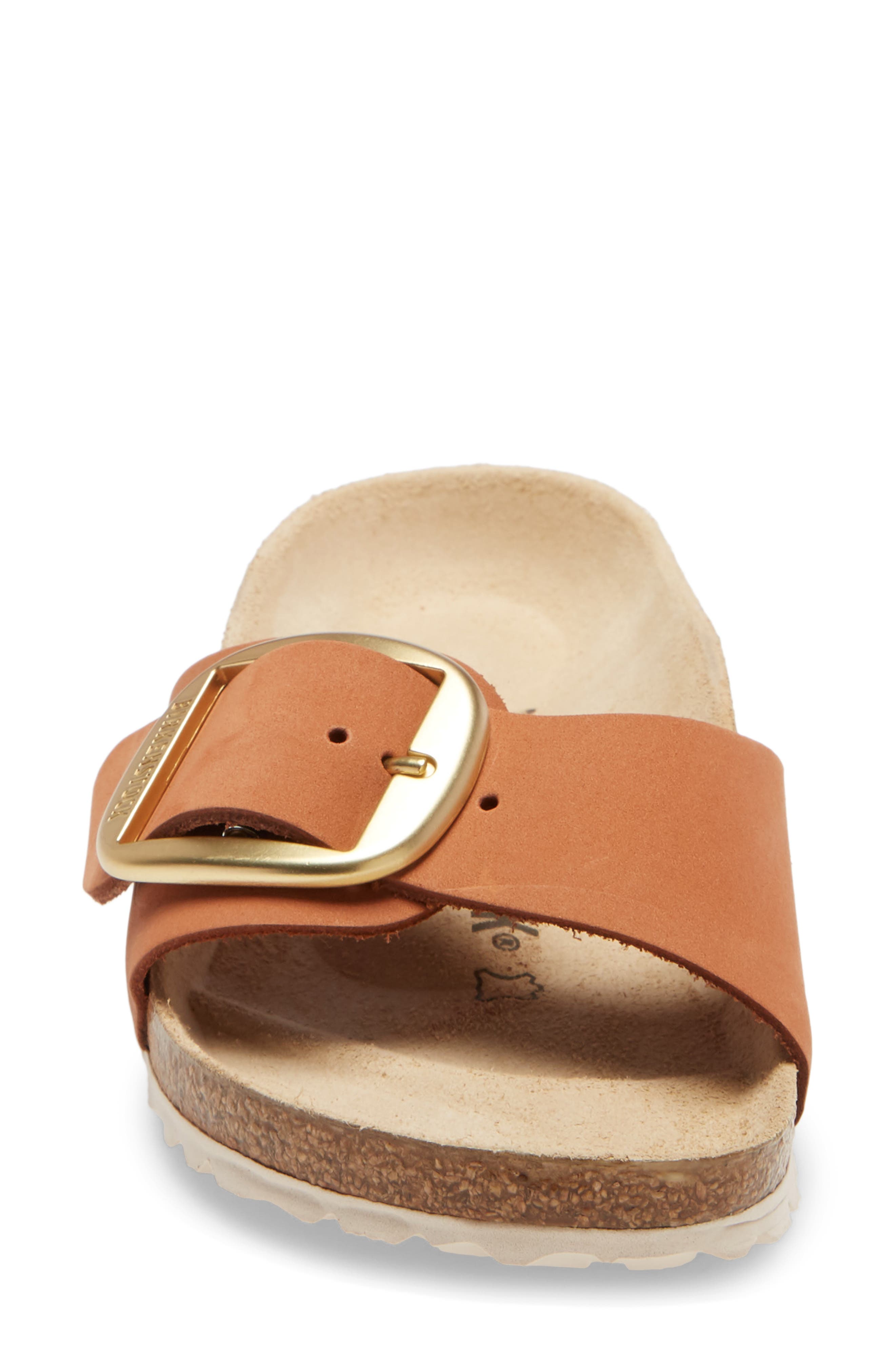Madrid Hex Slide Sandal, Alternate, color, BRANDY NUBUCK LEATHER