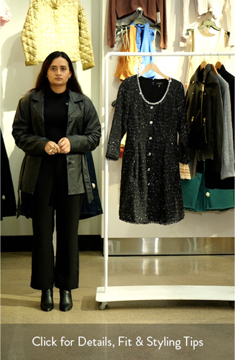 Metallic Tweed Long Sleeve Dress, sales video thumbnail