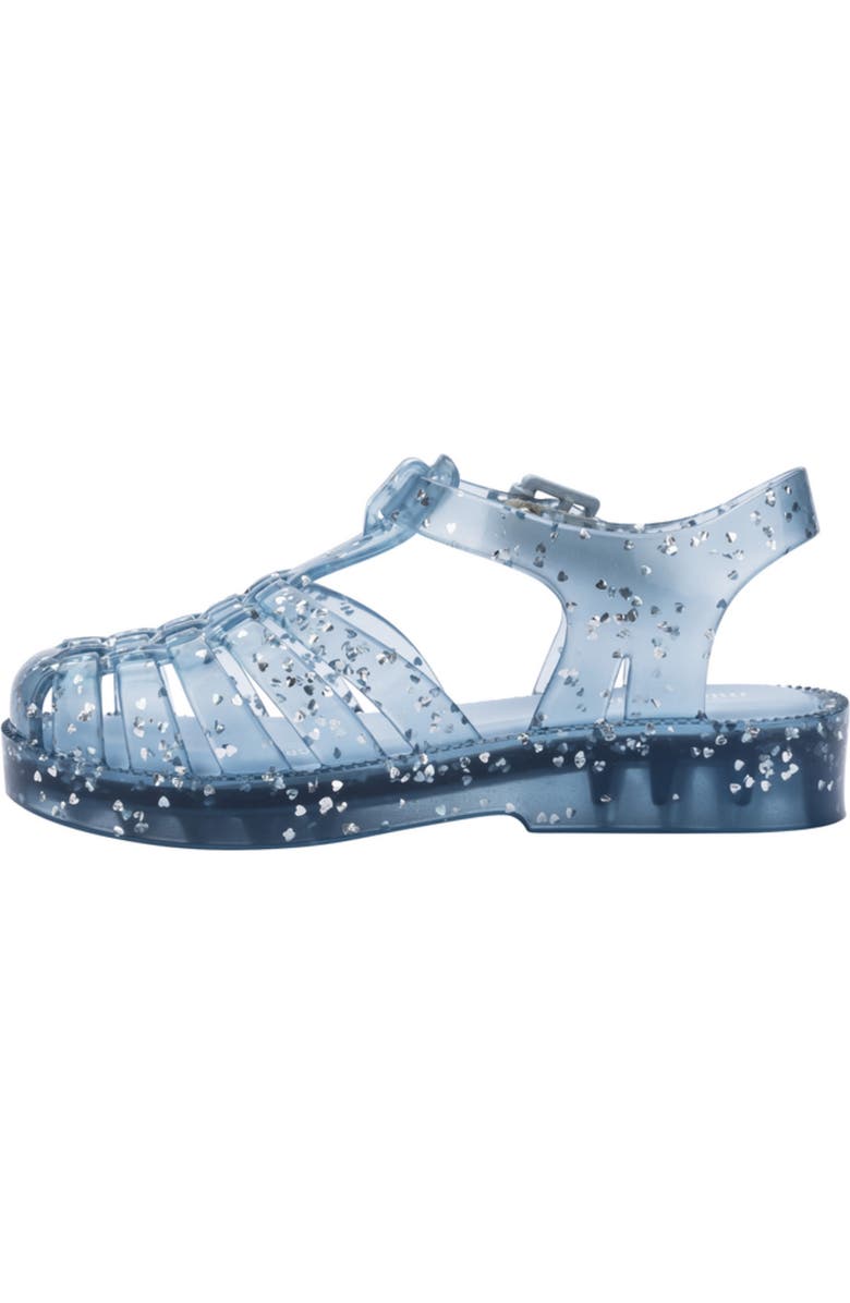Mini Melissa Kids' Possession Glitter Fisherman Sandal, Alternate, color, Glitter Blue