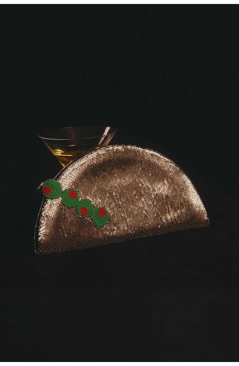 SIMONMILLER Beaded Lune Clutch, Alternate, color, Dirty Martini