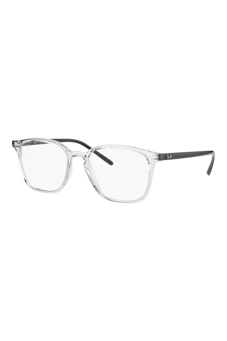 Unisex 52mm Square Optical Glasses, Alternate, color, TRANSPAREN