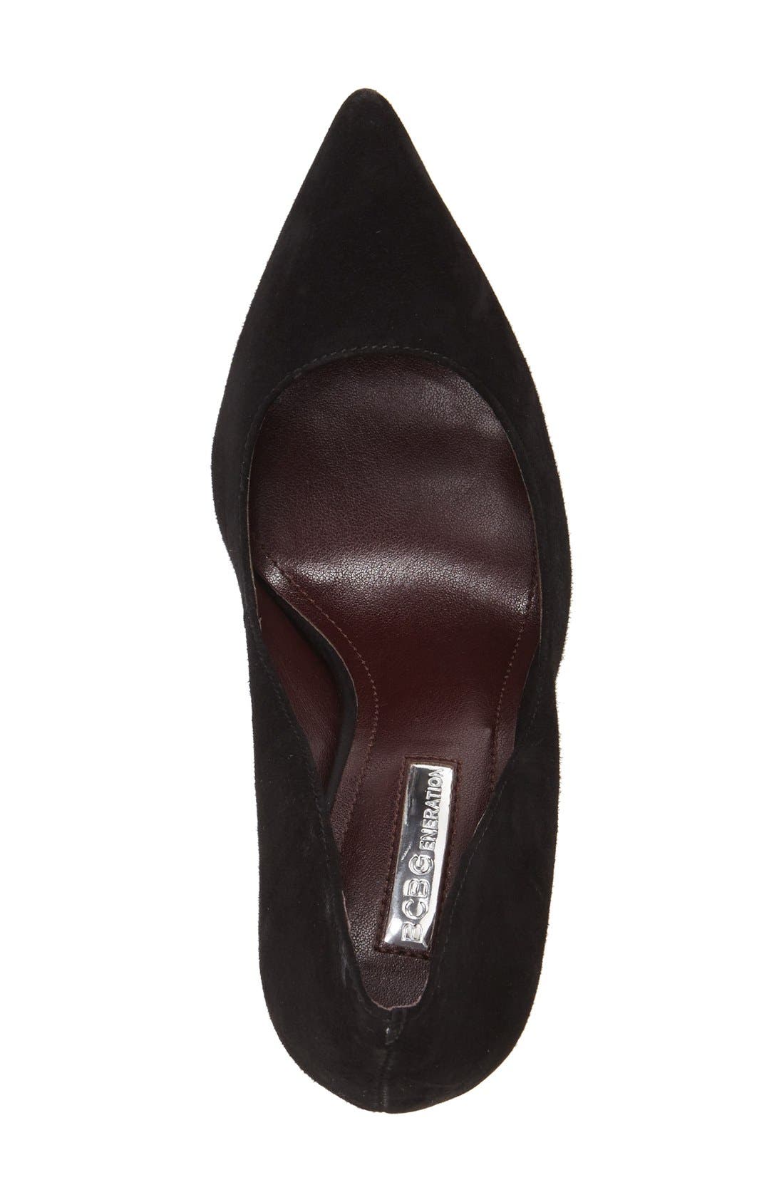 'Treasure' Pointy Toe Pump, Alternate, color, BLACK SUEDE
