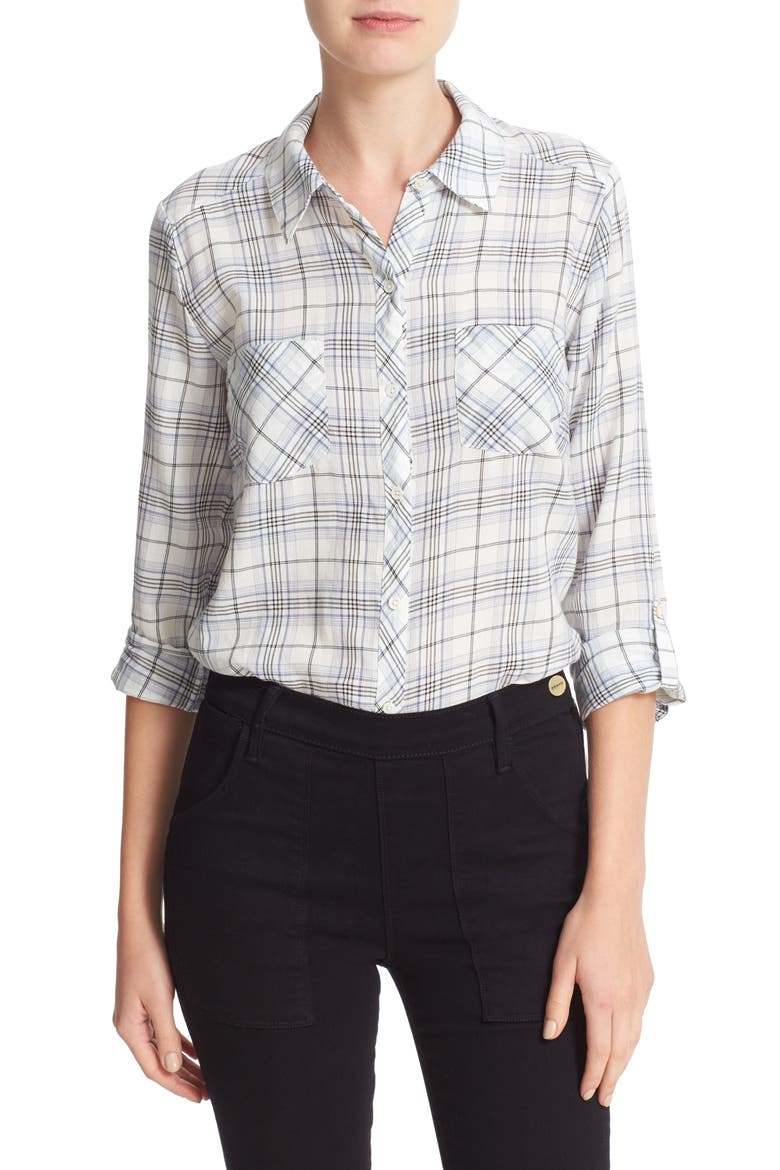 Sequoia Plaid Shirt, Main, color, PORCELAIN