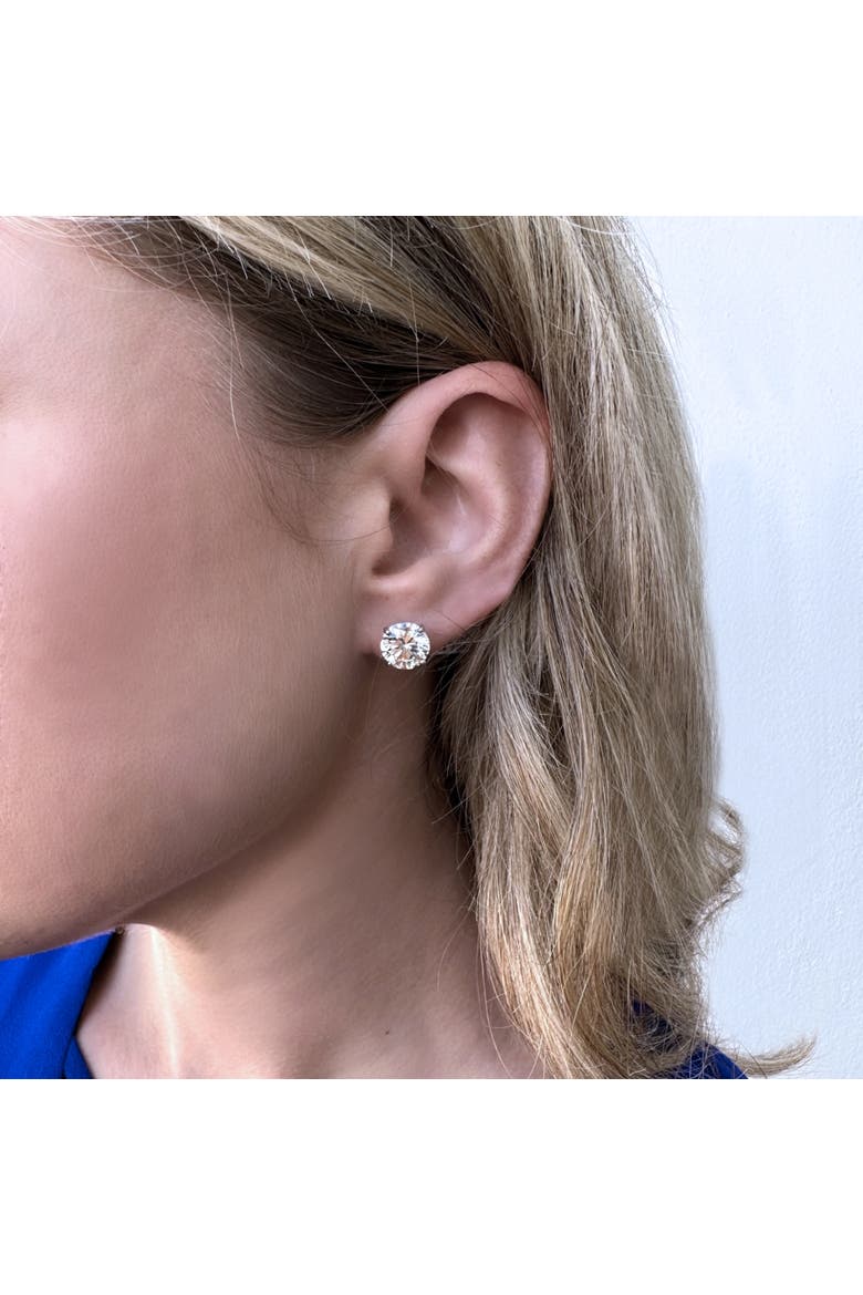 Certified 6.00CT Round Diamond Studs 14k Gold Lab Grown, Alternate, color, 14k White Gold
