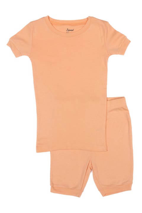 Kids Short Sleeve Cotton Solid Matching Family Pajamas