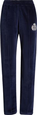 Sporty & Rich Crest Velour Track Pants