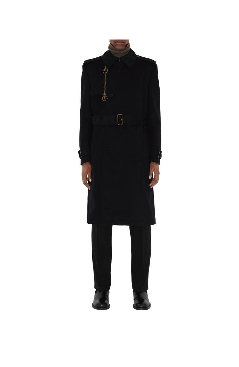 Burberry Long Cotton Nylon Trench Coat, Alternate, color, 
