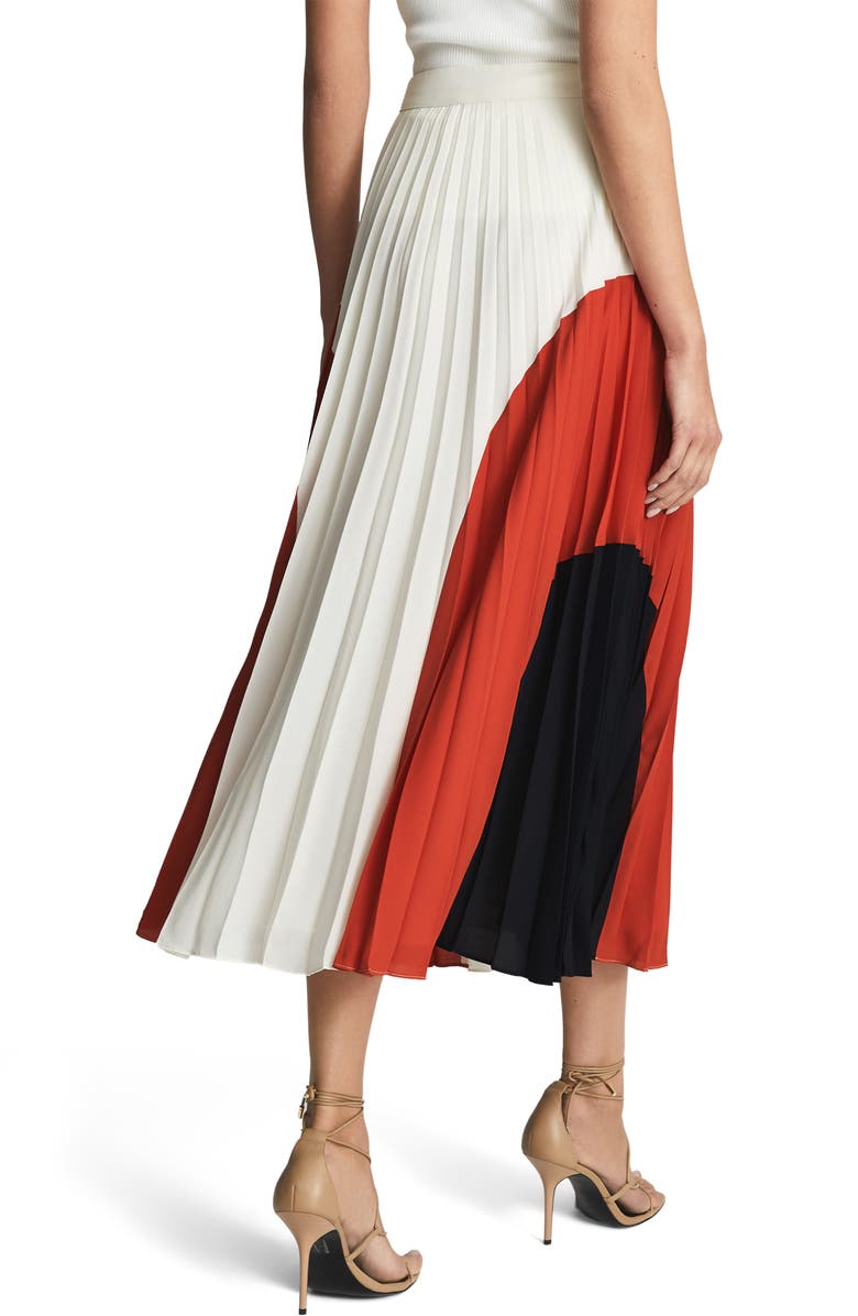 Reiss Murphy Colorblock Pleated Skirt, Alternate, color, 