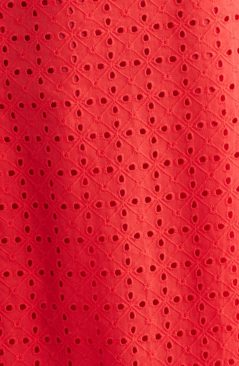 Eliza J Eyelet Belted Sleeveless Maxi Dress, Alternate, color, Coral