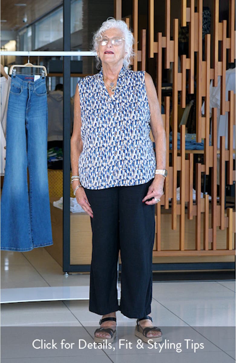 Brushstrokes Ruffle Sleeveless Top