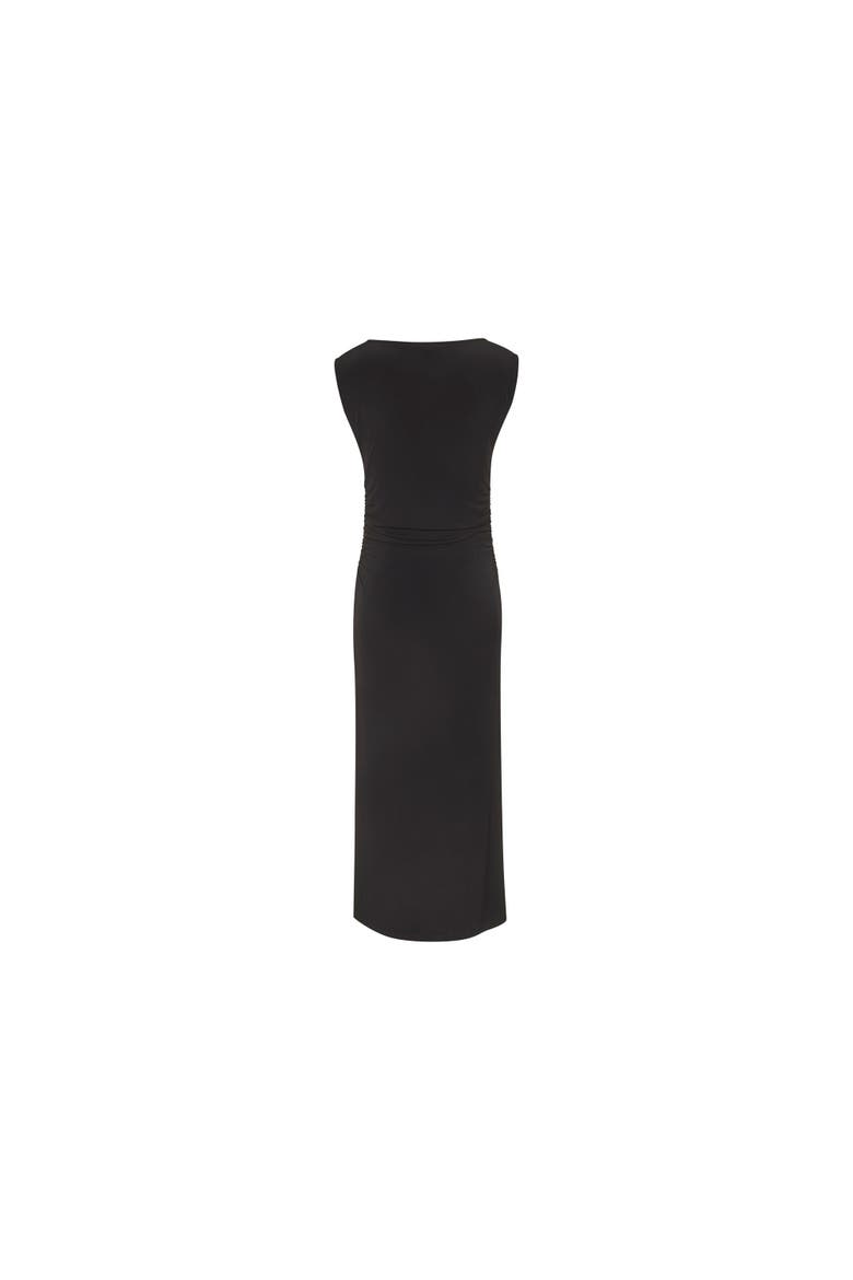 Boat Neck Fitted Maxi Dress, Alternate, color, Black