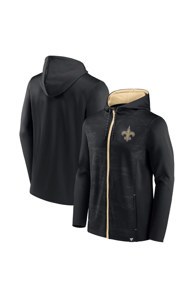 FANATICS Men's Fanatics Branded Black/Gold New Orleans Saints Ball Carrier Full-Zip Hoodie, Main, color, 