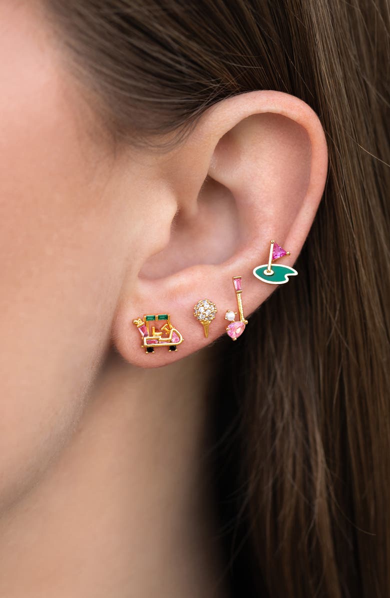 Girls Crew Hole in One Set of 4 Stud Earrings, Alternate, color, Gold