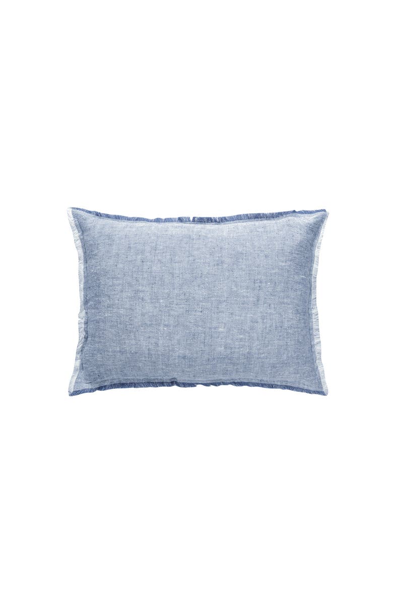 Soft Fringe Linen Pillow Cover Only, Alternate, color, Chambray Blue