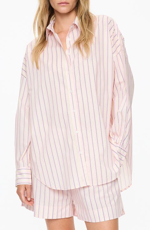 Mara Stripe Organic Cotton Button-Up Shirt