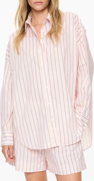 LMND Mara Stripe Organic Cotton Button-Up Shirt