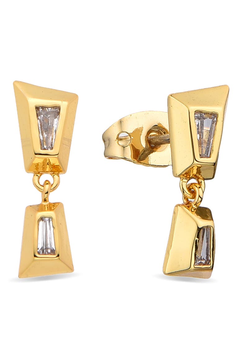 Zelie Cubic Zirconia Drop Earrings, Main, color, GOLD