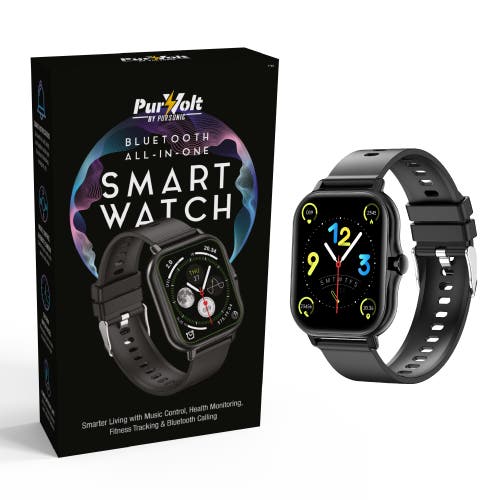 PURSONIC Bluetooth Smart Watch with Health Tracking in Black at Nordstrom