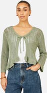 Yumi Tie Front Pointelle Cardigan