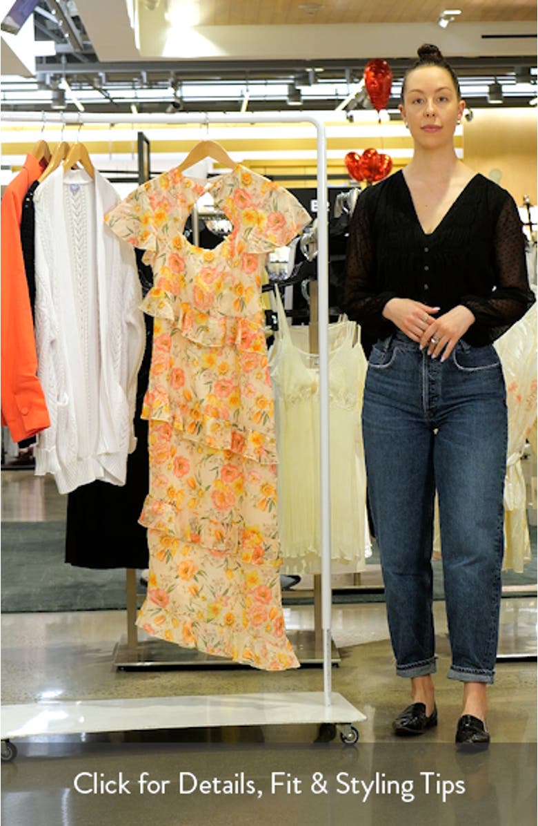 Leila Peony Flutter Sleeve Cocktail Dress, sales video thumbnail