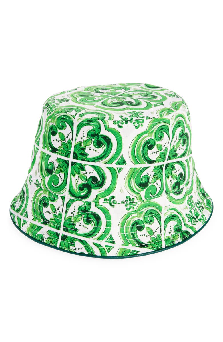 Dolce&Gabbana Majolica Print Bucket Hat, Main, color, 