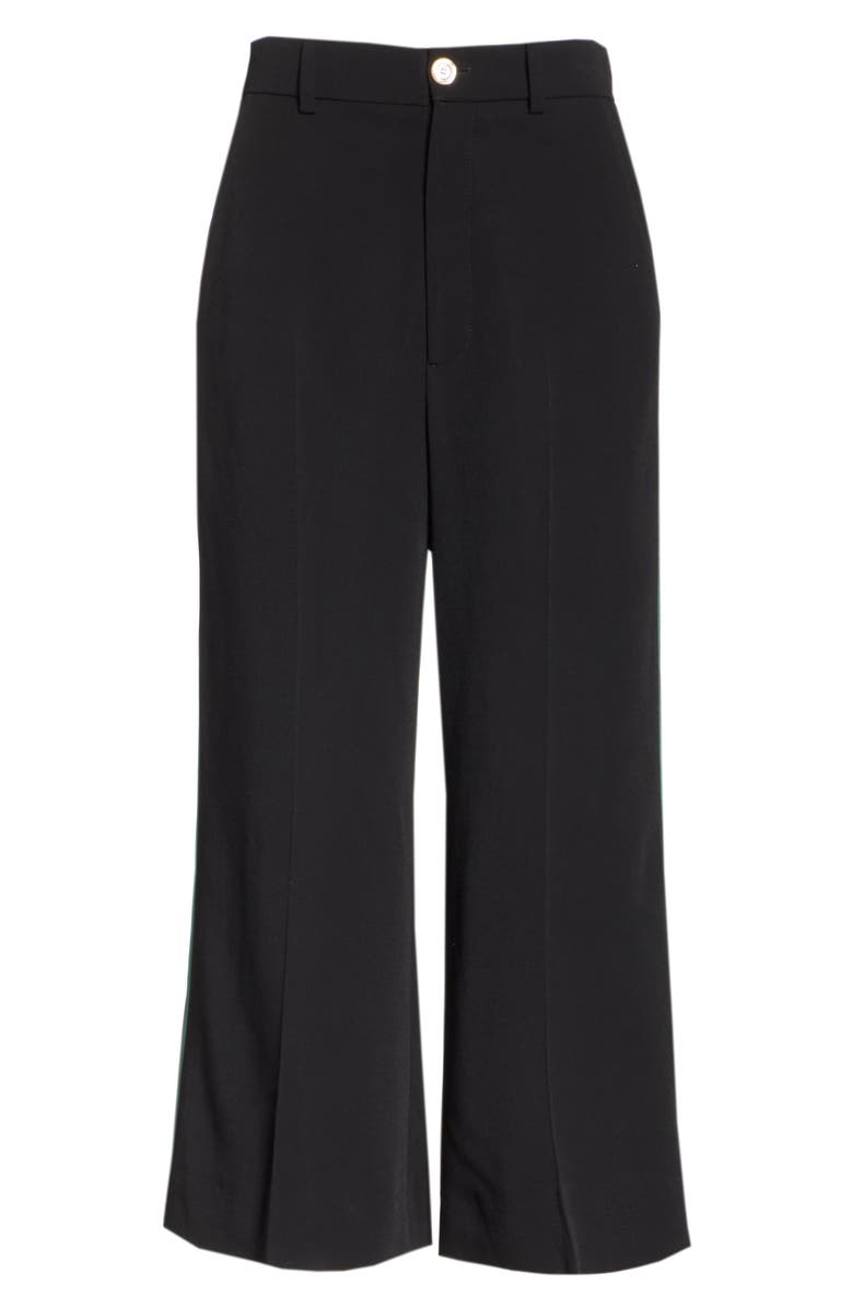 Gucci Side Stripe Cady Wide Leg Crop Pants, Alternate, color,