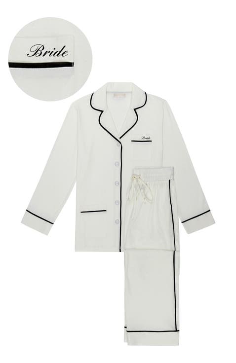 Bride Stretch Cotton Long Pajama Set