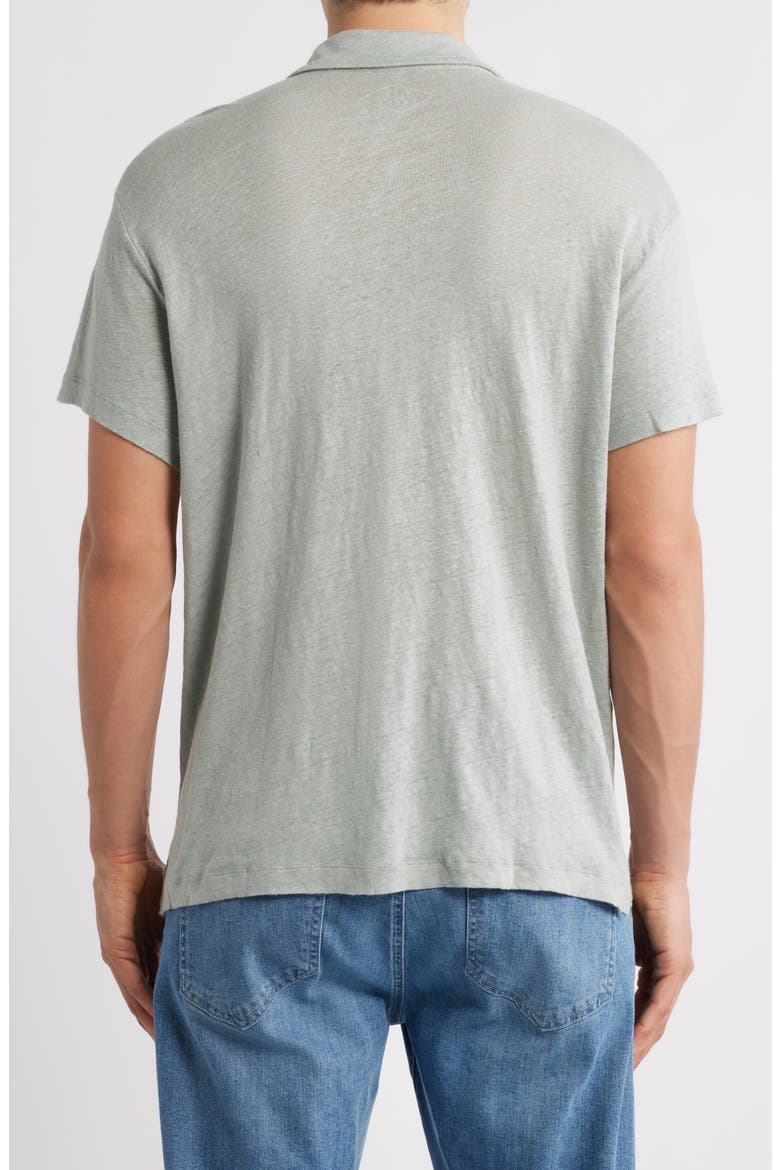 Ola Linen Knit Short Sleeve Button-Up, Alternate, color, STEEL