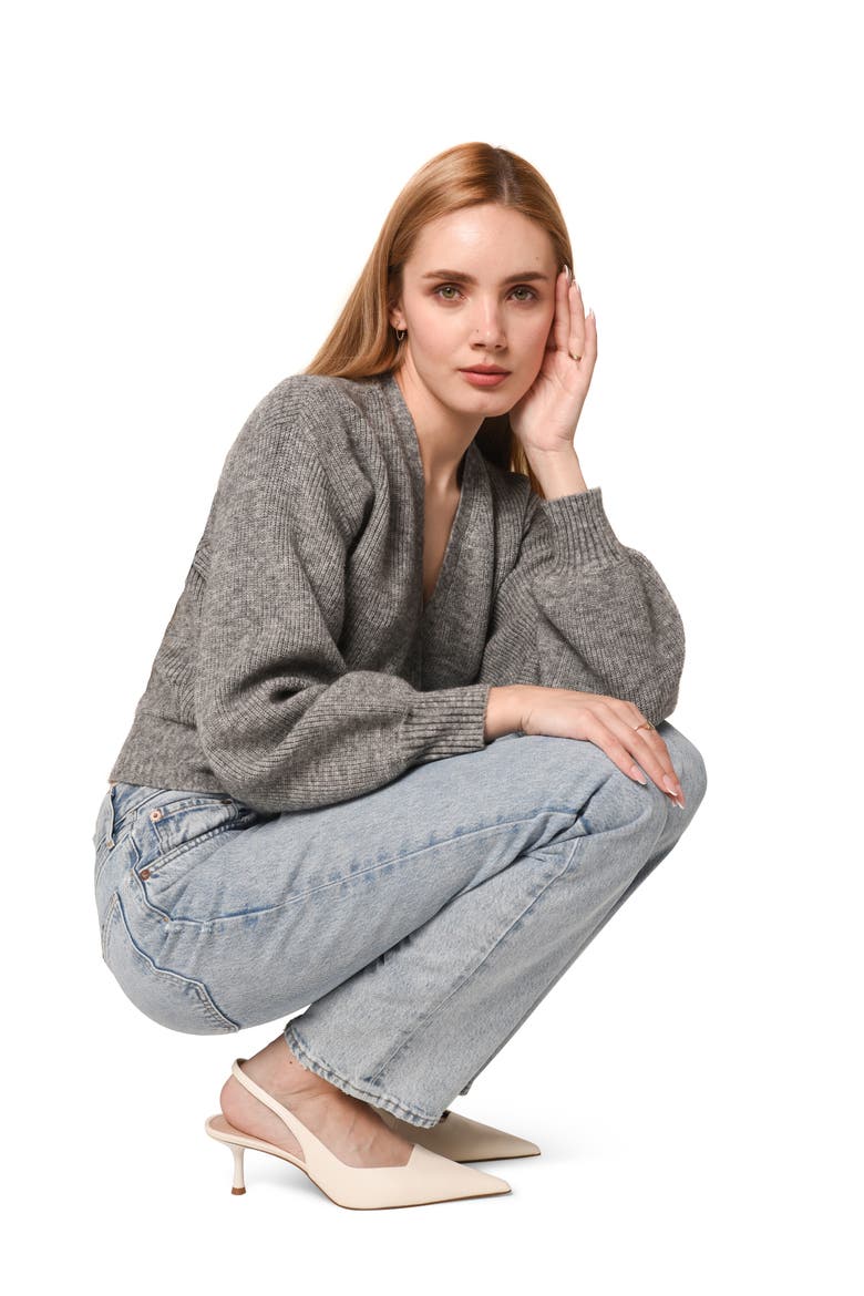 Sterling Wrap Sweater, Alternate, color, CHARCOAL