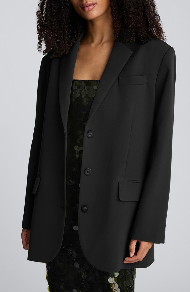 Kenneth Cole Three-Button Boyfriend Blazer, Main, color, Black