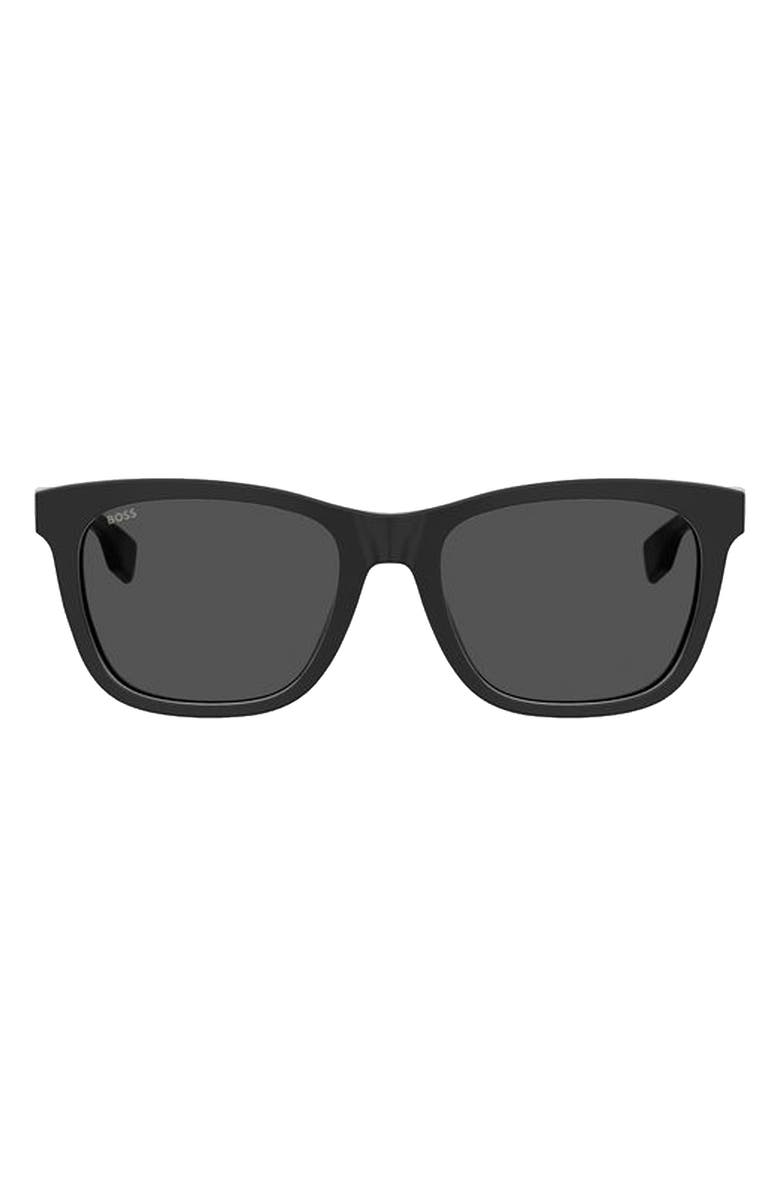 BOSS 56mm Rectangular Sunglasses, Main, color, Black