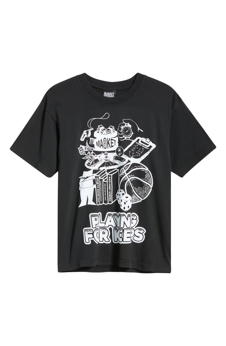MARKET Playing For Keeps Cotton Graphic T-Shirt, Alternate, color, Black