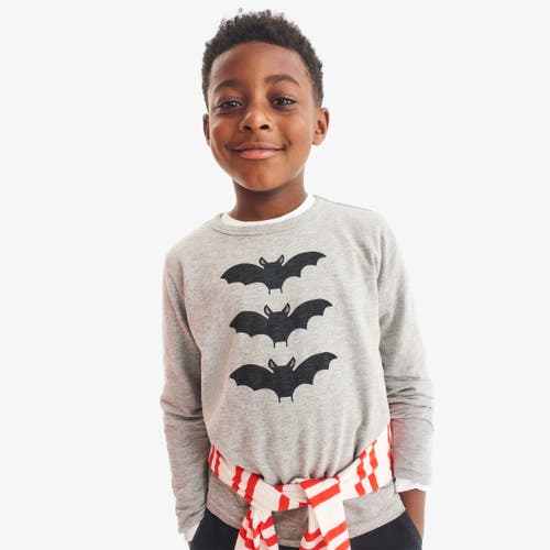 Primary Kids Long Sleeve Bat Tee In Gray