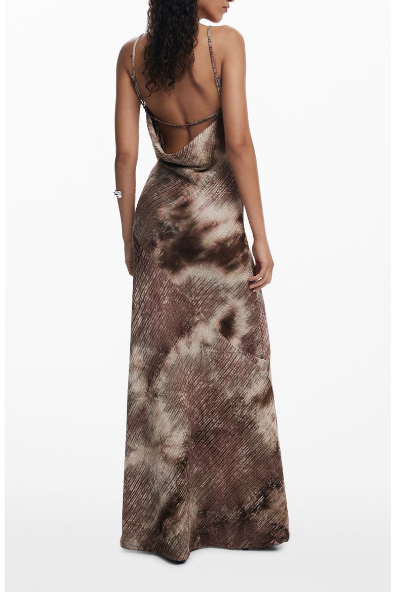 Cowl Neck Ribbed Maxi Dress, Alternate, color, BROWN