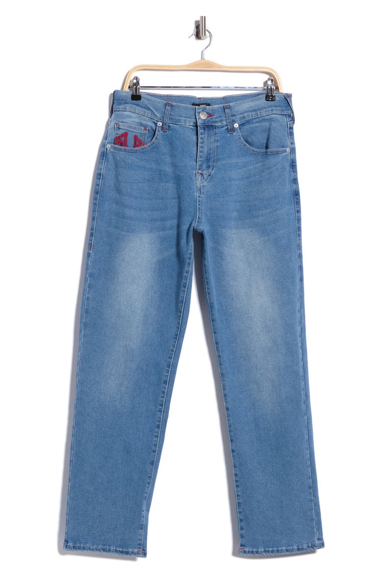 Bobby Ladder Stitch Baggy Jeans, Main, color, MEDIUM RODEO BLUES