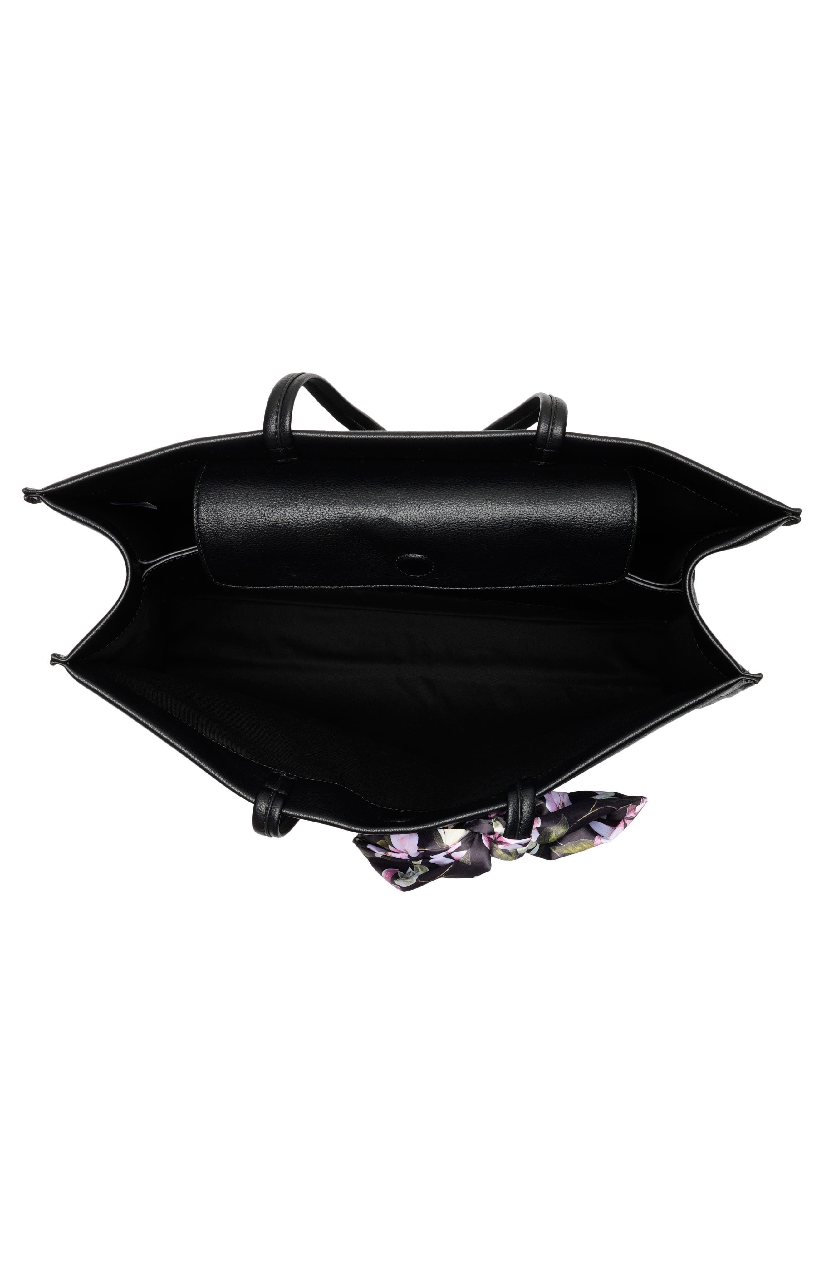 Sawyer Large Tote with Scarf, Alternate, color, BLACK