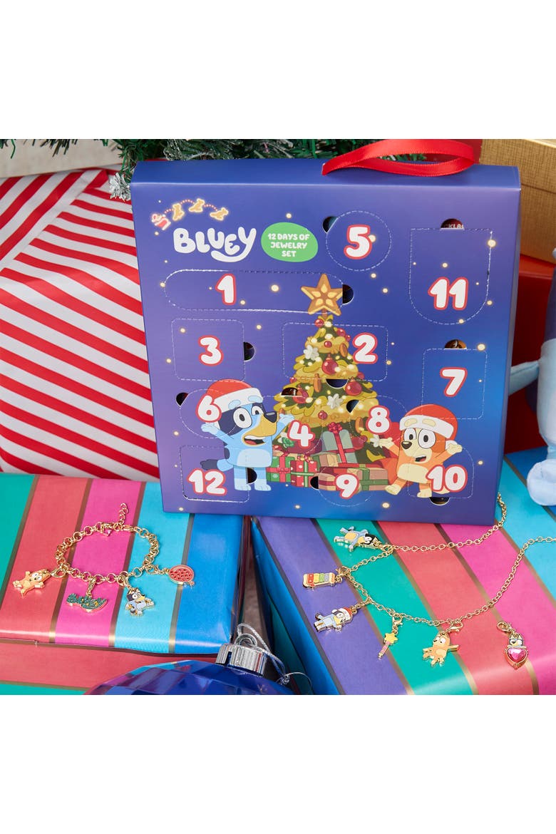 Advent Calendar 12-Pience Jewelry Set with Necklace and Bracelet Chains, Alternate, color, Multicolor